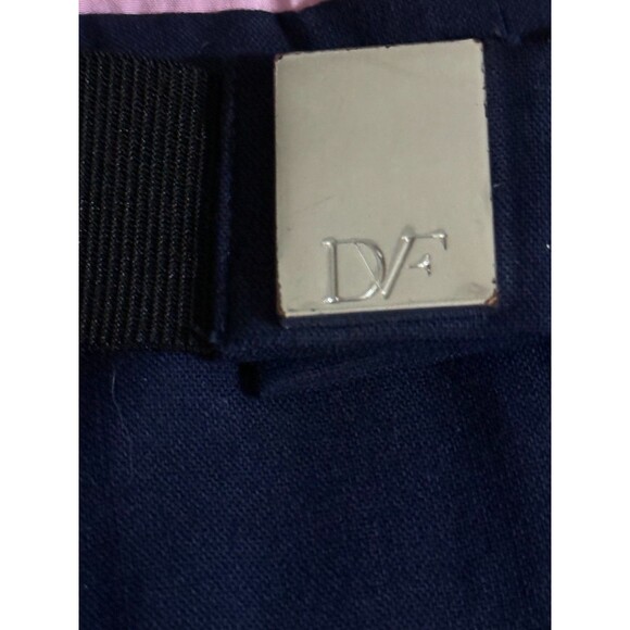 Diane von Furstenberg Shirt Dress 4 Pink Silk Combo Navy Wool Skirt Old Money - Picture 4 of 9